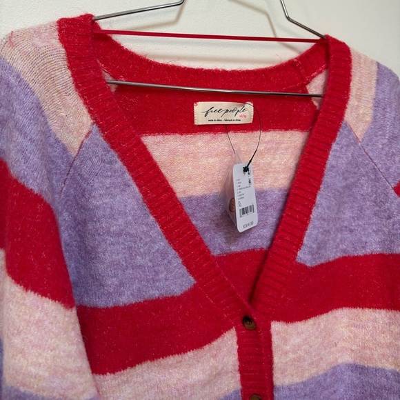 NWT Free People School Girl SoftSpun Striped Cardi Size XL - Picture 11 of 14